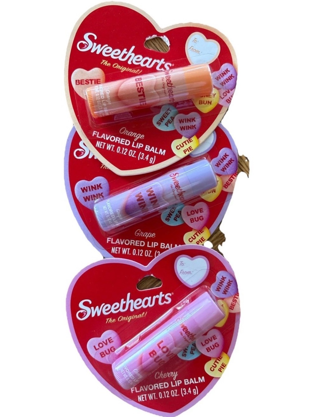 Trio Flavored Lip Balm Set — Pink, Orange, Purple